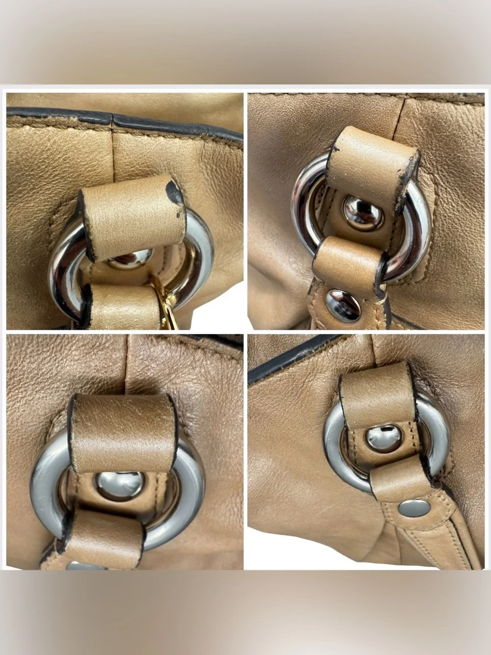 Coach Poppy Champagne Gold Leather Rocker Satchel Y2K Legacy Lined Style 16285